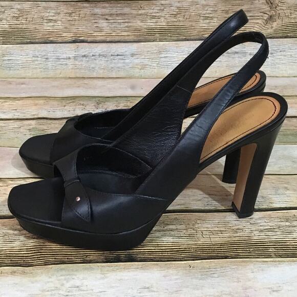 Jil Sander Leather Slingback Heels - Black - 39.5 - Picture 5 of 14